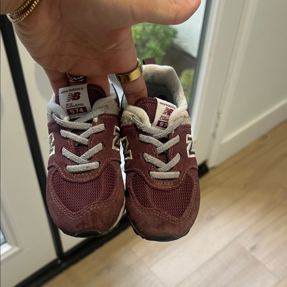 New Balance 574 Kids' Maroon Sneakers